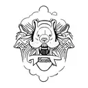 bite me with biting lip tattoo design idea