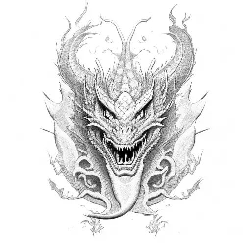 Dragon red tattoo design idea