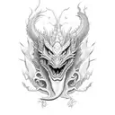 Dragon red tattoo design idea
