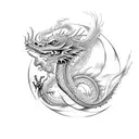 Dragon red tattoo design idea
