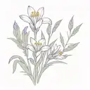 , white sage, prairie crocus, wheat bundle tattoo design idea