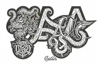 letters FC Schalke 04 tattoo design idea