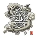 philosophers stone with the number 41 and maktub  tattoo design idea