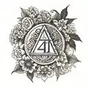 philosophers stone with the number 41 and maktub  tattoo design idea