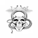 Snake with skeletons  tattoo design idea