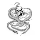 Snake with skeletons  tattoo design idea