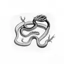 Snake with skeletons  tattoo design idea