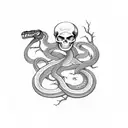 Snake with skeletons  tattoo design idea