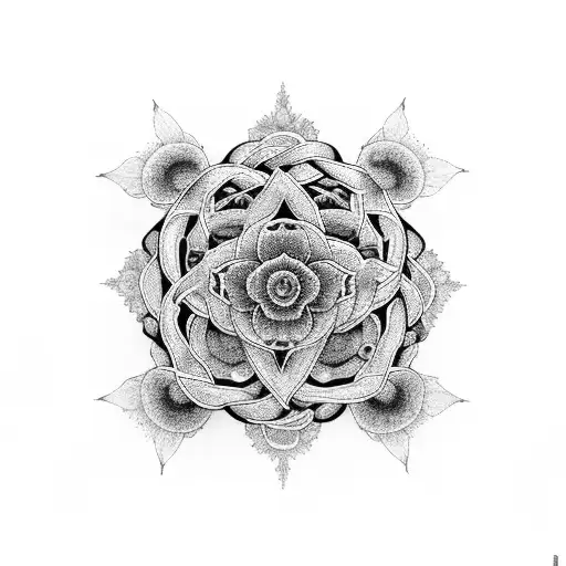 A stylized representation of a spinal column intertwined with delicate flowers tattoo design idea