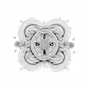 A stylized representation of a spinal column intertwined with delicate flowers tattoo design idea