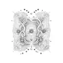 A stylized representation of a spinal column intertwined with delicate flowers tattoo design idea