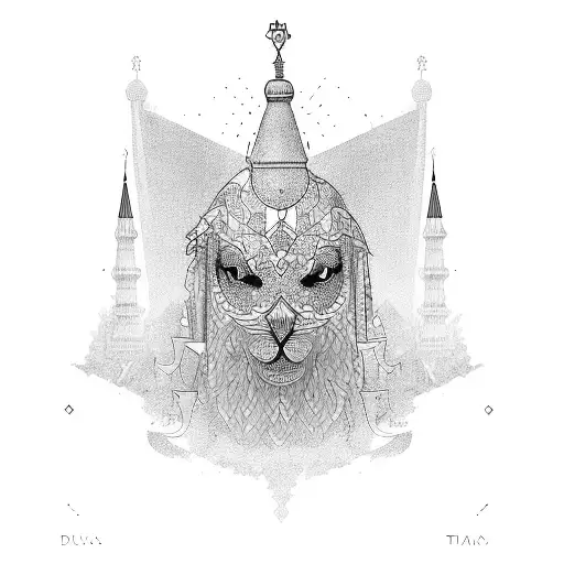 a mix from icons of barcelona city , istanbul , tehran and kuwait tattoo design idea