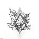 holly plant quarter sleeve tattoo design idea