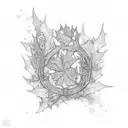 holly plant quarter sleeve tattoo design idea