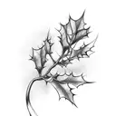 holly plant quarter sleeve tattoo design idea
