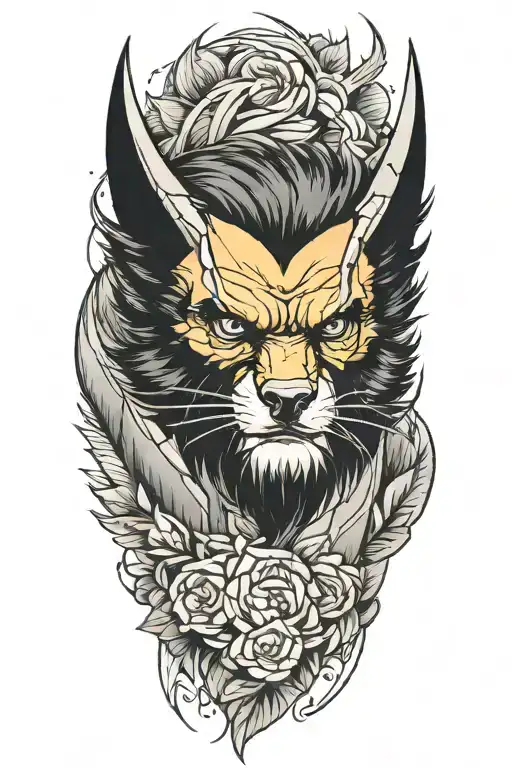 Wolverine animal tattoo design idea