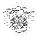 sunbeam between clouds tattoo design idea