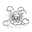 sunbeam between clouds tattoo design idea