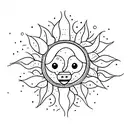 sunbeam between clouds tattoo design idea