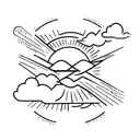 sunbeam between clouds tattoo design idea
