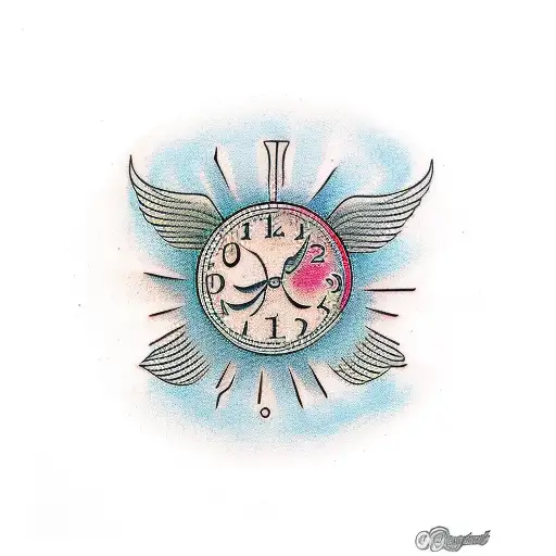 half clock half Kaizen  tattoo design idea