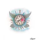 half clock half Kaizen  tattoo design idea