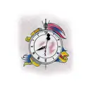 half clock half Kaizen  tattoo design idea