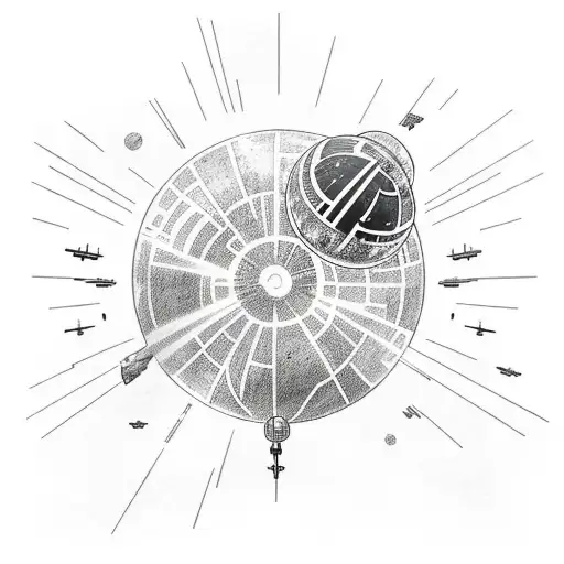 Globe whose holder is Kylo Ren's laser sword, you can see the 2 suns from tattooine, X-Wing Fighters, Tie Fighters, the  tattoo design idea