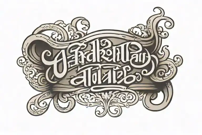 3D armband tattoo in Arabic calligraphy saying "For with hardship comes ease" tattoo design idea