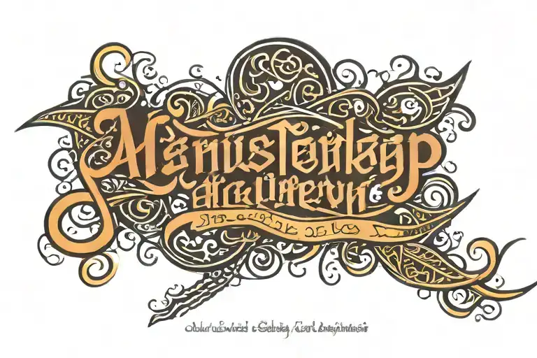 band Arabic calligraphy saying "with hardship comes ease" tattoo design idea