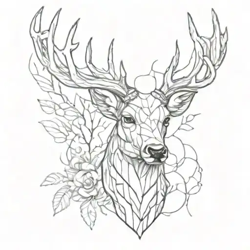 deer head tattoo design idea