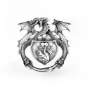 Claddagh with dragon claws tattoo design idea