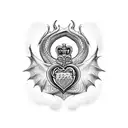 Claddagh with dragon claws tattoo design idea