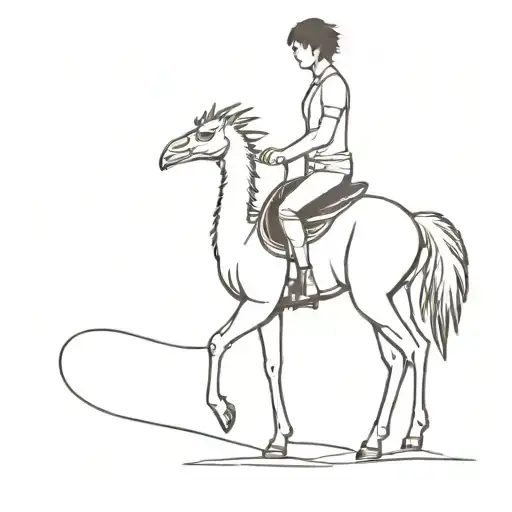 zuko on an ostrich horse tattoo design idea
