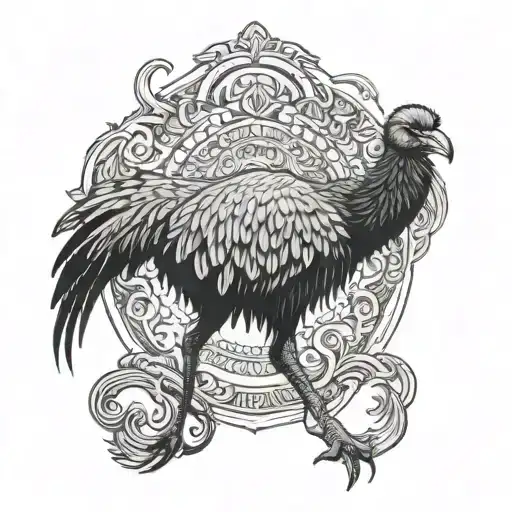 ostrich horse tattoo design idea