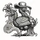 dodo with chinese hat tattoo design idea