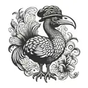 dodo with chinese hat tattoo design idea