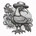 dodo with chinese hat tattoo design idea