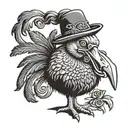 dodo with chinese hat tattoo design idea