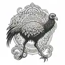 ostrich horse tattoo design idea