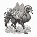 ostrich horse tattoo design idea