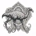 ostrich horse tattoo design idea