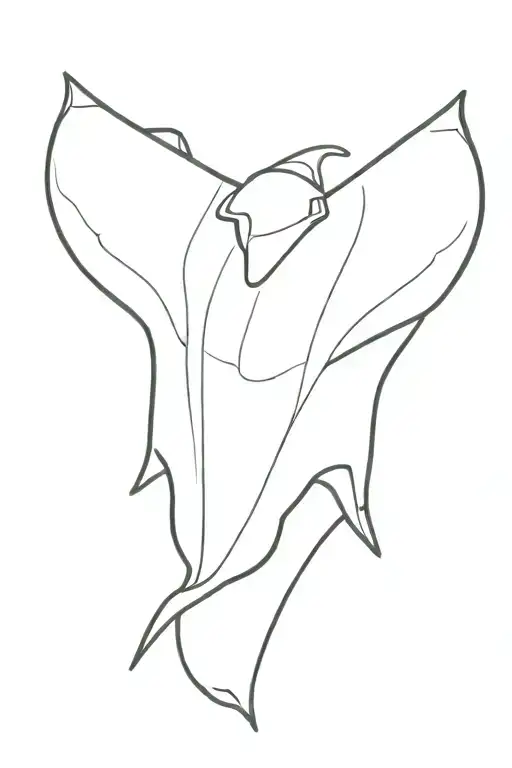 manta ray, top perspective, simple,  tattoo design idea