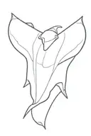manta ray, top perspective, simple,  tattoo design idea