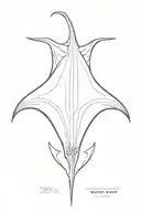 manta ray, top perspective, simple,  tattoo design idea