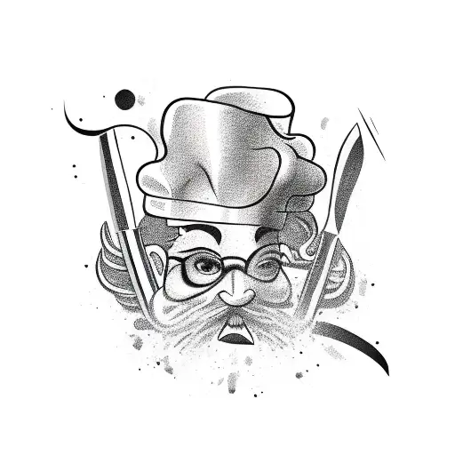 chef knife tattoo design idea