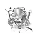 chef knife tattoo design idea