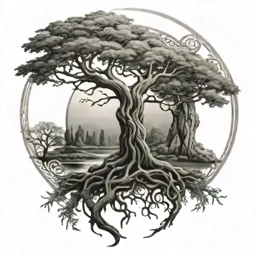 celtic tree of life tattoo design idea