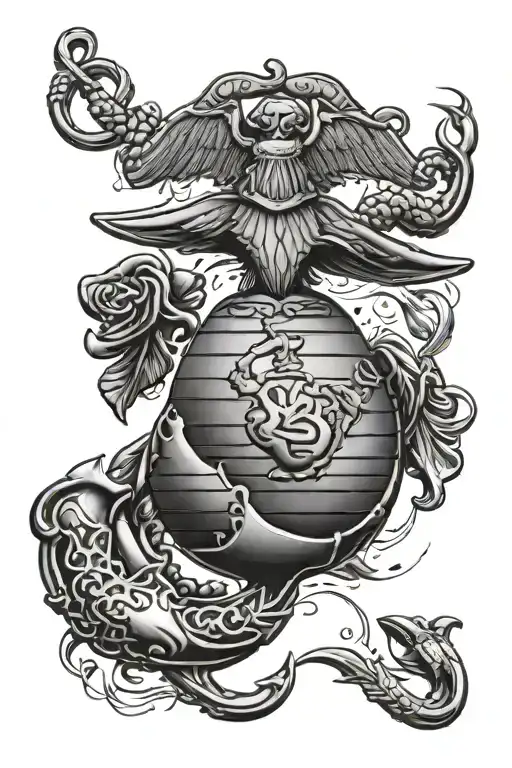 us marines tattoo design idea