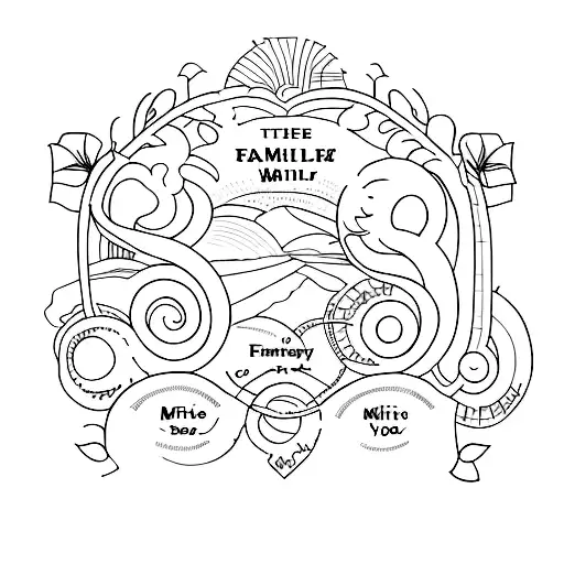 Incorporate the names of your family members and their birth years into a minimalist design tattoo design idea